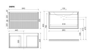 Подвесная тумба под раковину Sancos Snob R SNR90W 90 см Bianco